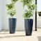 Glitzhome® 22.5" Turquoise Faux Ceramic Textured Planters, 2ct.